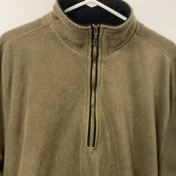 Cutter & Buck Mens Olive Green Fleece Pullover 1/4 Zip Jacket - Picture 2 of 6